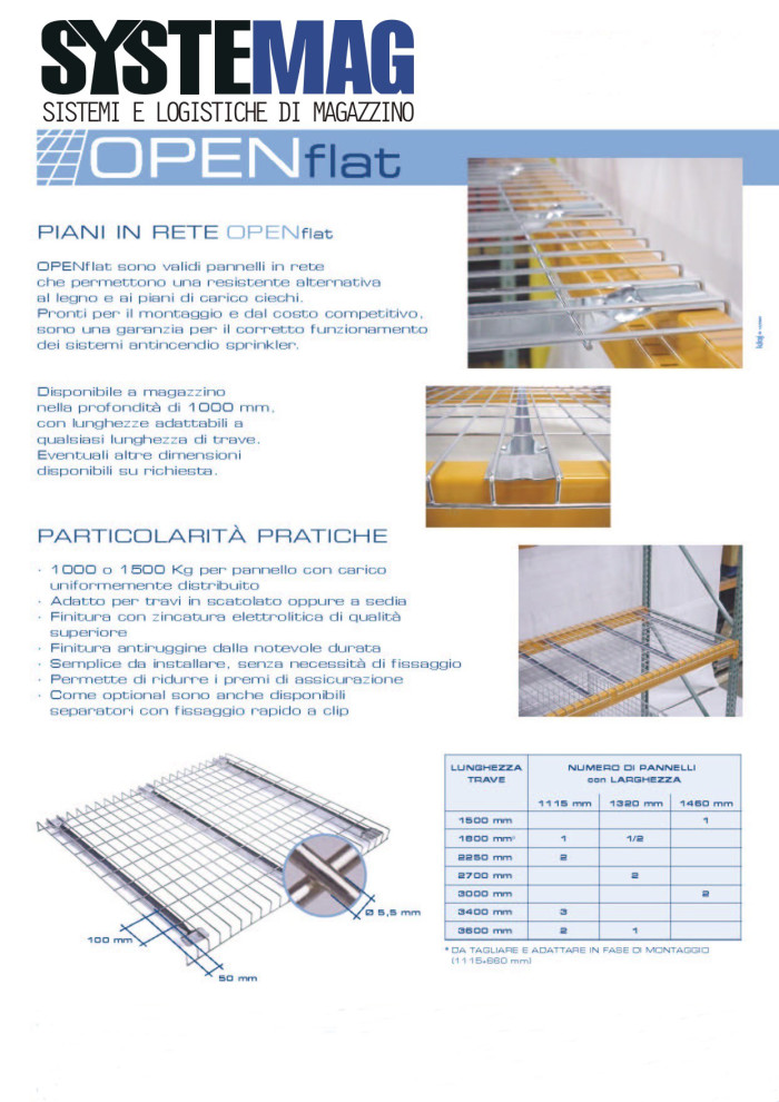 Piano in rete elettrosaldata zincata per Scaffalatura Portapallets