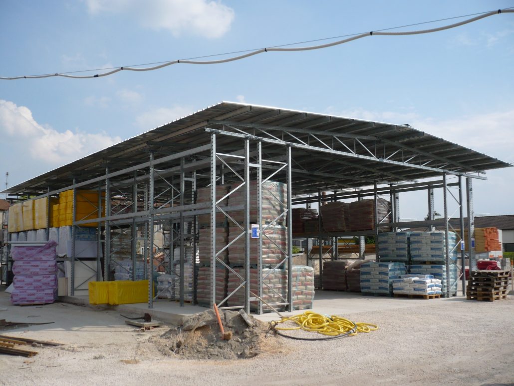 Tettoia fissa con elementi modulari