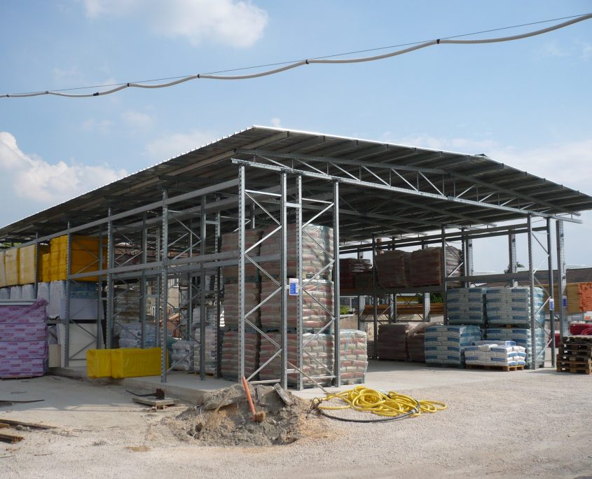 Portapallets con tettoia modello Autoportante